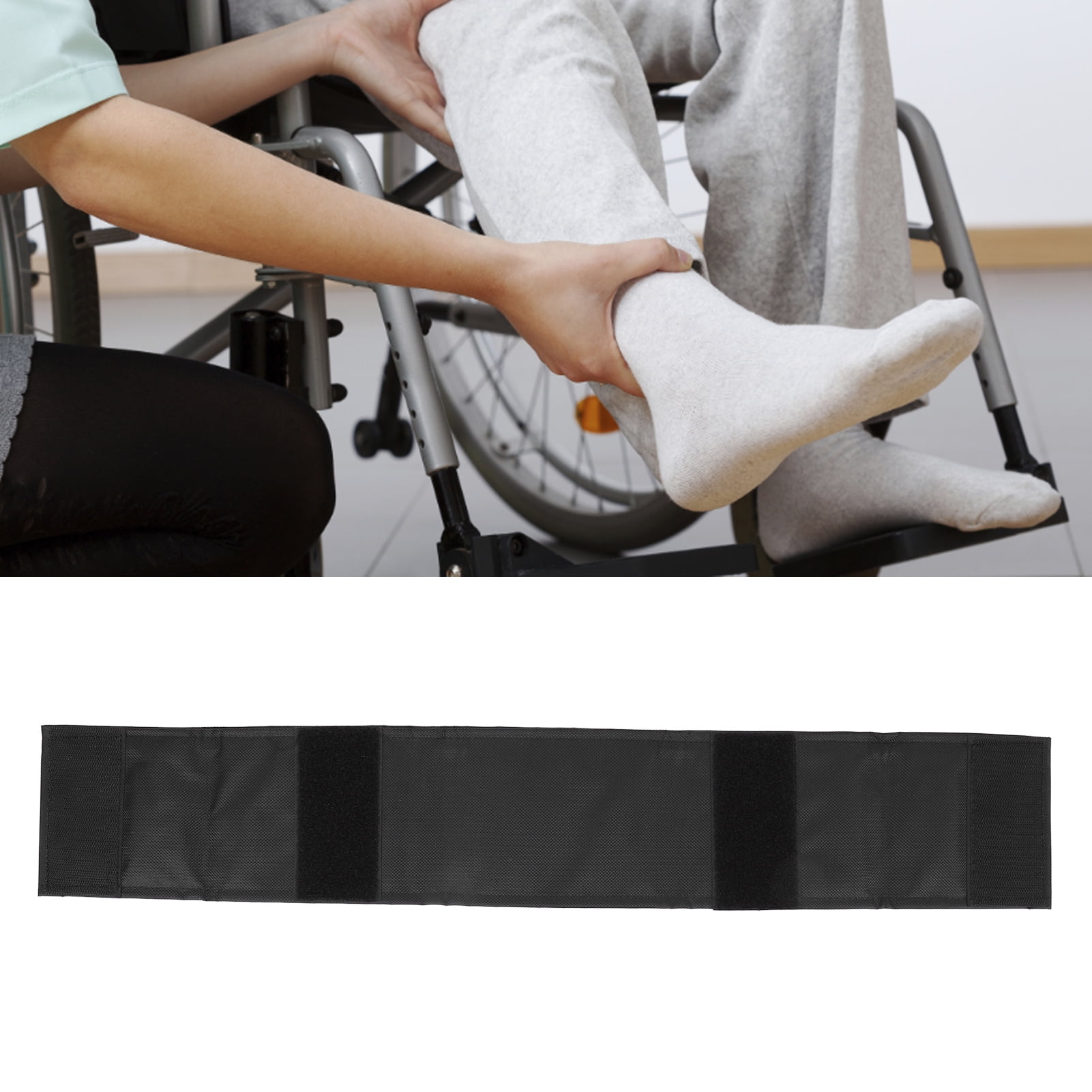 Fyydes Wheelchair Calf Strap, Easy To Connect Hook And Loop Wheelchair