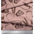 thumbnail image 3 of Soimoi Modal Satin Fabric Rolling Pin,Wheat & Sandwich Bread Food Decor Fabric Printed Yard 42 Inch Wide, 3 of 3