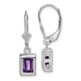 thumbnail image 1 of Boucles d'Oreilles Pendantes en Argent Sterling 925 7x5 Améthyste, 1 of 6