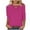 Hot Pink, variant on cfhntfmh Plus Size Tops for Women Fashion 3/4 Sleeve Cross V Neck Neck Tunic T-Shirts Casual Loose Solid Color Basic Tees