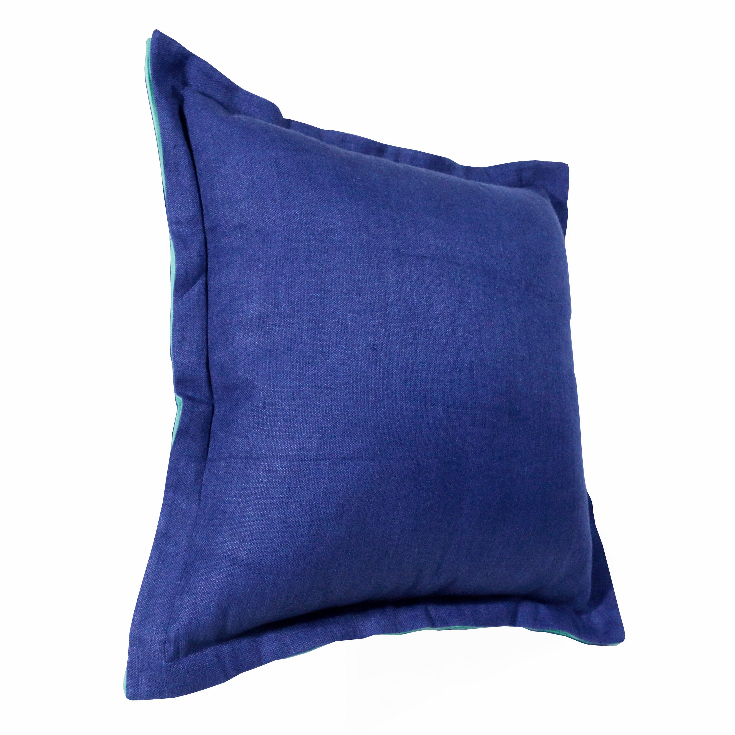 Harlow Hill Faye 20" x 20" Solid Linen Adult Decorative Feather Filled Pillow, Navy