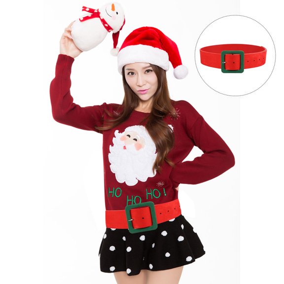 Raindrops 1Pack Adjustable Red Imitation Leather Waist Belt for Women's Dress Utility 38.2x1.9x0.2in