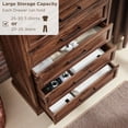 thumbnail image 3 of ACCOHOHO 5-Tier Storage Dressers, Wood Rustic Chest of Drawers for Bedroom Living Room,Brown, 3 of 6
