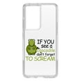 thumbnail image 1 of DistinctInk Clear Shockproof Hybrid Case for Galaxy S21 ULTRA 5G (6.8" Screen) - TPU Bumper Acrylic Back Tempered Glass Screen Protector - If You See A Crocodile, Don't Forget to Scream, 1 of 2