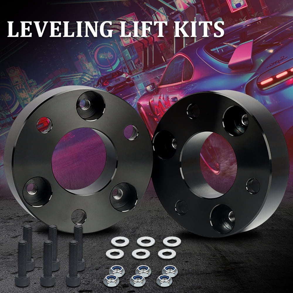2" Front Leveling Lift kit for Dodge Ram 1500 2006-2024 4WD, Lifronkit Raise 2 Inch Front Strut Spacers Compatible with Dodge Ram Suspension Lift Kits 2006-2023 Black Anodized(new version)