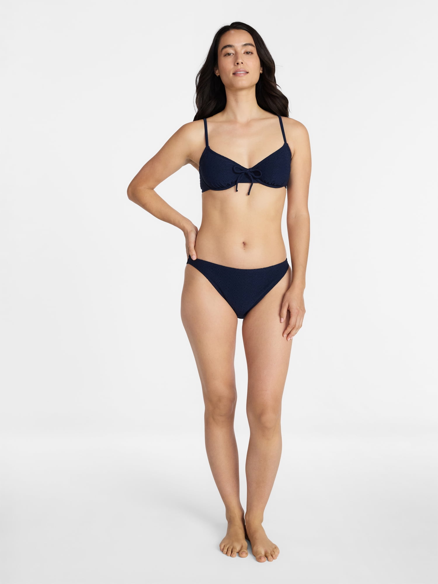 Time and Tru Women's Underwire Eyelet Bikini Top, Sizes XS-3X