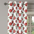 thumbnail image 3 of Ambesonne Fruits Grommet Curtain, Cartoon Apple Fruit Pattern, 50" x 54", Dark Coral White Green, 3 of 6
