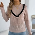 thumbnail image 6 of ClodeEU Women‘s Round Neck Knit Sweater,Knit Pullover Sweaters ,Fall Fashion Dressy Casual Basic Clothes Pink,Womens Plus L, 6 of 8