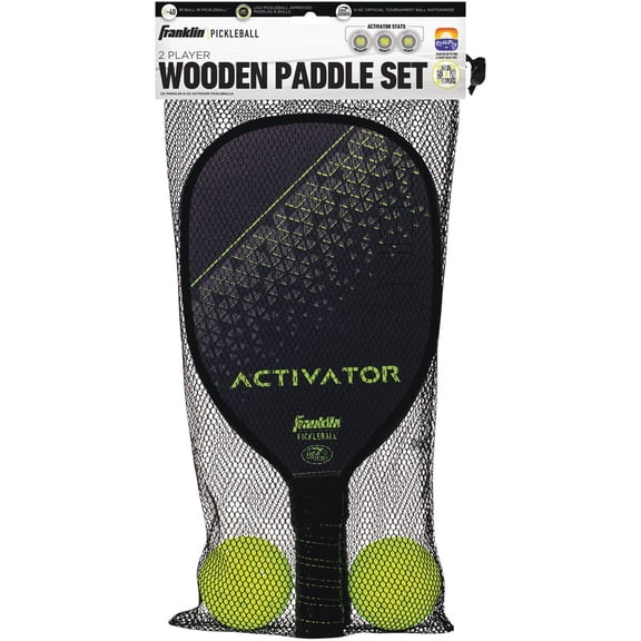 Franklin Sports Pickleball Paddle and Ball Set - Wooden - Activator - 2 Player - USAPA Approved