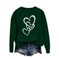 thumbnail image 5 of Jinhomg Casual Crewneck Sweatshirt for Women Holiday Cute Heart Print Loungewear Tops Fall Lightweight Comfy Long Sleeve Sweatshirts Green M, 5 of 7