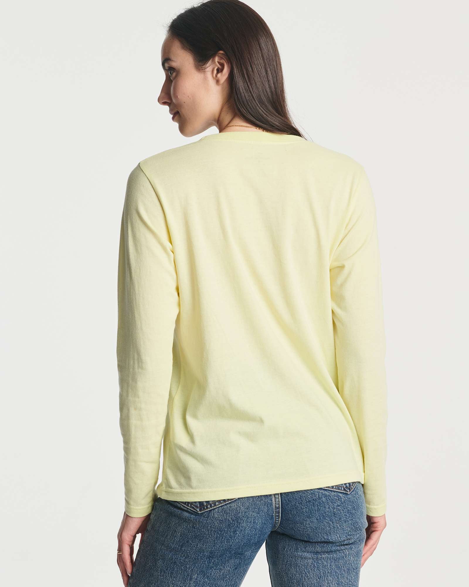 Real Essentials 4 Pack: Women's Cotton Classic-Fit Long-Sleeve Crewneck T-Shirt (Available in Plus Size)