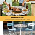 thumbnail image 6 of Elastic Fitted Round Tablecloth, Black Grey Botanical Waterproof Stretch Table Cover for 36"-44" Tables, Rustic Country Spring Floral Summer Leaf Washable Outdoor Tablecloths for Patio, Picnic, 6 of 9