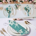 thumbnail image 3 of Turquoise Starfish Coastal Cloth Napkins, Nautical Summer Ocean Abstract Art Washable and Reusable Dinner Napkins Set of 4, Table Napkin for Kitchen Party Birthday Wedding Hotel Housewarming 20"x20", 3 of 9