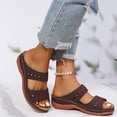 thumbnail image 2 of Dakaela Wedge Sandals Women Orthopedic Summer Shoes Comfortable Open Toe Platform Slides Coffee 7.5, 2 of 5