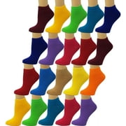 Debra Weitzner Womens Low-Cut Ankle Socks No-Show Colorful Pattern Fun Socks – 20 Pair
