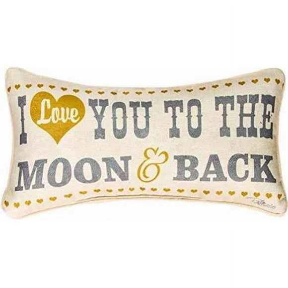 Manual Woodworkers & Weavers 85923 Coussin 17 x 9 Po. Love You To the Moon & Back