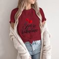 thumbnail image 5 of DWRGQD Valentines Women's T-Shirts Women's Valentine's Day SanValentine Print Round Neck Short-Sleeved T-Shirt Top Valentine's Day Clothing 2025 Romantic Trend Casual Wear S, 5 of 6