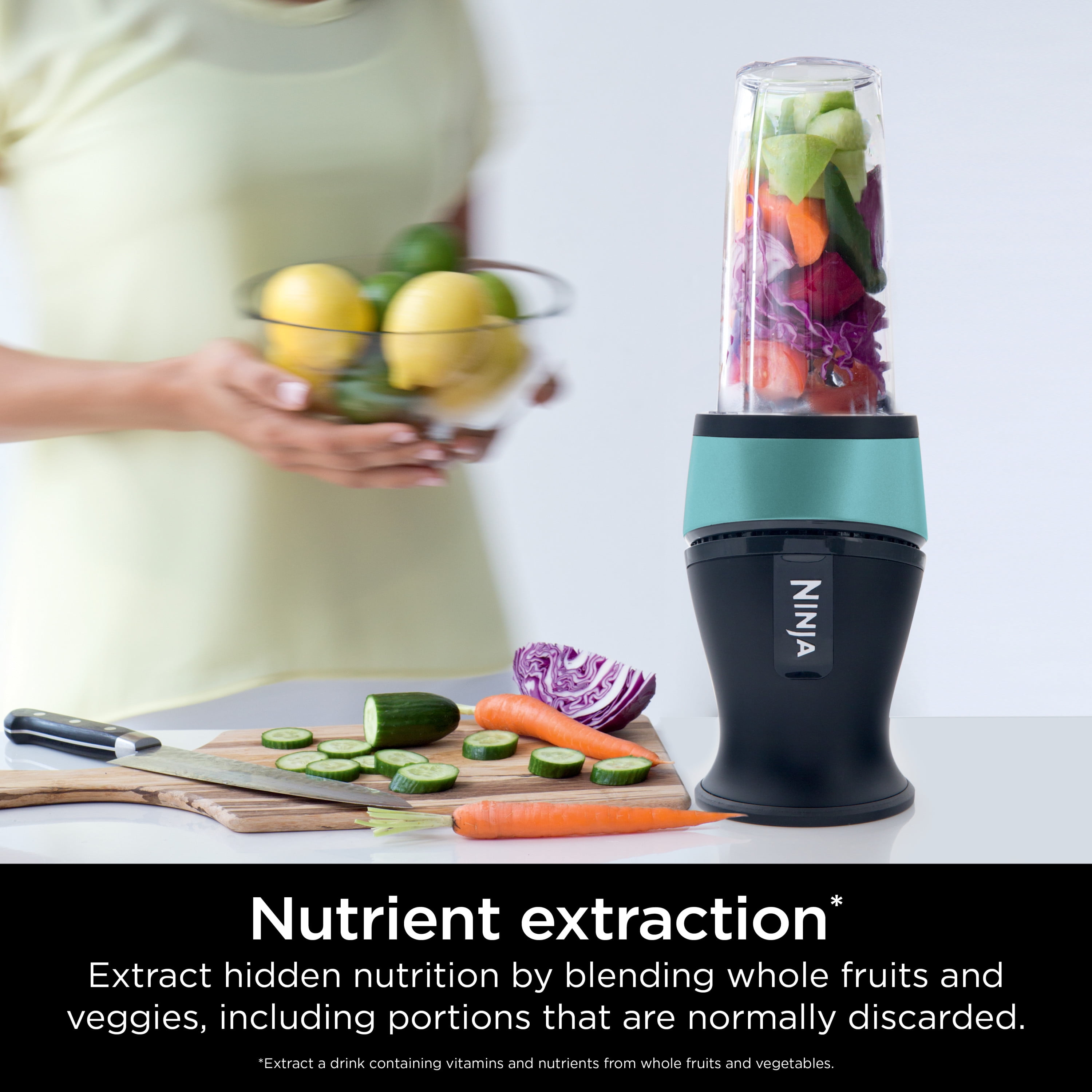 Ninja® Fit Personal Single-Serve Blender, Aqua, Two 16-oz. Cups, QB3000AQ