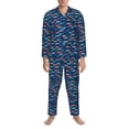 thumbnail image 3 of Honeii Colorful Fish 3 Pattern Mens Pajamas Set,2pcs Men's Lounge Long Sleeve Sleep Shirt and Pajama Bottoms Sleepwear Set,Mens Pjs Sets-Small, 3 of 7