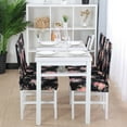thumbnail image 3 of PiccoCasa 4Pcs Removable Stretchy Slipcovers Floral Dining Room Chair Covers, Black, 3 of 7