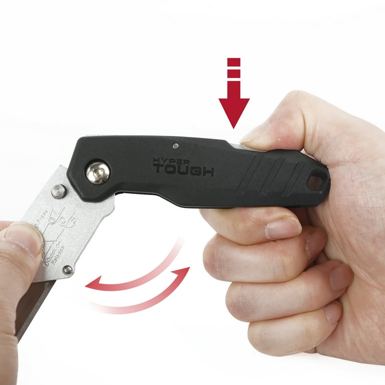 Hyper Tough Folding Lock-Back Utility Knife 7-Inch with Quick
