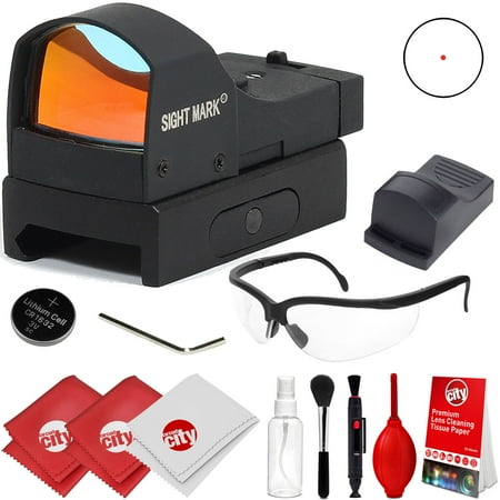 - Sightmark Mini Shot Compact Reflex Red Dot Sight w/ Clear Ballistic Glasses and Optical Cleaning Kit (SM13001)