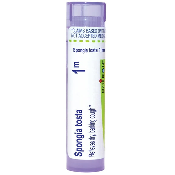 Boiron Spongia Tosta 1M, Homeopathic Medicine for Dry, Barking Cough, 80 Pellets