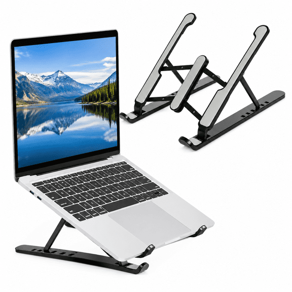 HUO Songmiao Laptop Stand, Portable Foldable Computer Riser, Black
