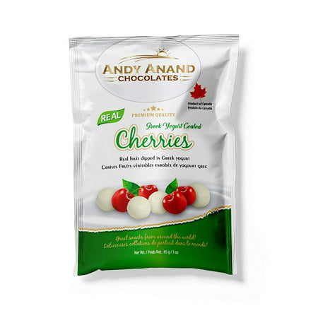 Andy Anand Chocolates Premium California Greek Yogurt Coated Cherries, All Natural, Made from Natural Ingredients- (Pack of 2–