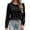 Black, variant on Womens Cozy Loose Fit Long Sleeve Top For With Color Knit Trim - Casual Autumn Winter Top For Everyday Wear Scrub Jacket, Size XXL
