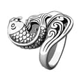 thumbnail image 1 of Bucle de tejer Qarigey anillo de apertura vintage plata oscura, 1 of 6