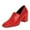 Red, variant on YDN Women Classic Chunky Block Mid Heel Pumps Square Closed Toe Loafers Slip On Daily Walking Dressy Ladies Shoes Size 10 Pink
