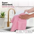 thumbnail image 6 of HEIRLOOM COMFORT Pink Kitchen Towels 3 Pack, Ultra Absorbent, Diamond Weave Durable Towel Set, 100% Cotton, Reusable, Quick Dry Dish Towels for Cleaning Counters, Drying Dishes, Everyday Cleanup, 6 of 7