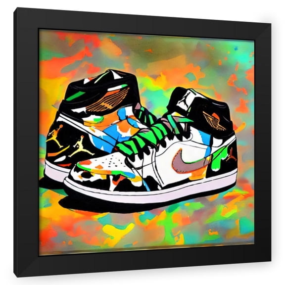 Stephen Chambers 20x20 Black Modern Wood Framed Wall Art Titled - Air Jordan 15