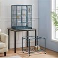 thumbnail image 6 of Alden Design 54" Metal Rolling Bird Cage with Detachable Stand, Navy Blue, 6 of 6