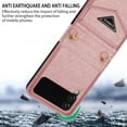 thumbnail image 5 of for Samsung Galaxy Z Flip 3 5G Women Wallet Case with Card Holder, Premium PU Leather Detachable Adjustable Cross-Body Strap Phone Case Cover for Samsung Galaxy Z Flip 3 CT Rose Gold, 5 of 16