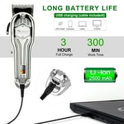 Surker Mens Hair Clippers Cordless Hair Trimmer Professional Haircut Kit USB Charging