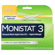 Monistat 3 Day Yeast Infection Treatment for Women, 3 Miconazole Cream Filled Applicators