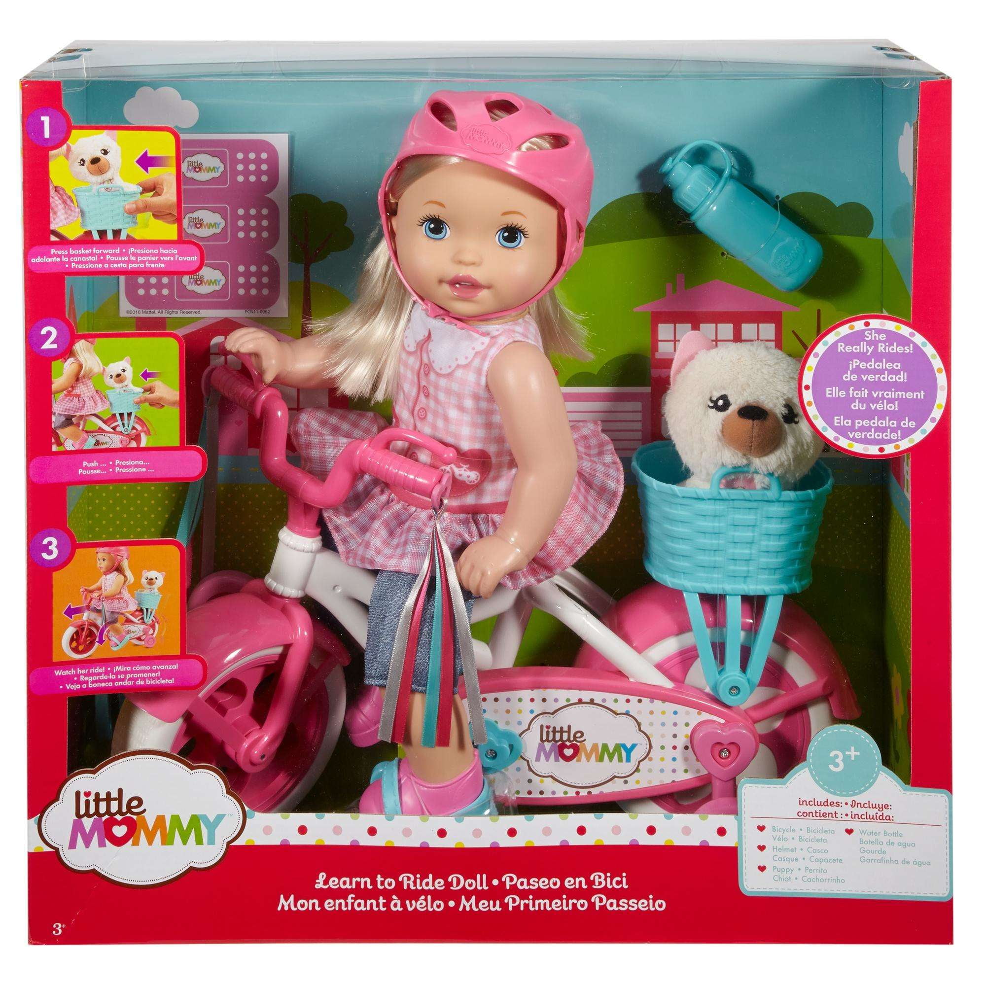To Ride Doll with Pink Training Bicycle 