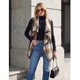 thumbnail image 3 of Zeagoo Women Tunic Vest Plaid Jackets Sleeveless Long Flannel Shirts with Pockets Dressy Fall Winter Trendy, 3 of 6