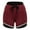 Bordeaux Red, variant on 2-in-1 Women Casual Cotton Yoga Shorts Mini Hot Pants Sport Leggings for Running Activewear Workout Exercise Athletic Jogging