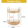thumbnail image 2 of 360 Rotating Gold Makeup Organizer,2 Tier Large Capacity Rotating Makeup Organizer,SkincarePerfume Organizer,Bathroom Cosmetics Storage Organizer Countertop (Gold-2 Tier), 2 of 6