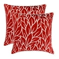thumbnail image 4 of Cayenne Red Pillows Cover, Leaf Design Tropical Theme Throw Pillows Cover, Throw Pillow Covers 14x14 inch (35x35 cm), Burnout Velvet Pillow Covers, Floral, Modern - Cayenne Red Leaves, 4 of 6