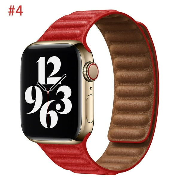 Correa de cuero para Apple Watch Ultra band 49mm 44 40MM 42mm Pulsera de bucle magnetico original iWatch Series 8 7 6 SE 5 4 45MM 41mm Tan Jianjun unisex Walmart en linea
