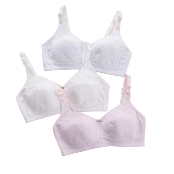 LYMAYTER Teens Girls Adjustable Strap Bra 9-13 Wirefree Light Support Bra Comfort Thin Everyday Bra M-2XL