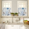 thumbnail image 3 of Sea Starfish Kitchen Curtains Valances for Windows Nautical Ocean Seahorse Short Curtains & Drapes 3pcs Blackout Curtains Rod Pocket Kitchen Curtains and Valances Set Tier Curtain for Bathroom, 3 of 5