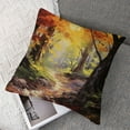 thumbnail image 7 of Ullo0ord Country Throw Pillow Cushion Cover, Paint of a Forest with Autumn Color Leaves Fall Time Sadness Season Theme Art, Decorative Square Accent Pillow Case 18x18in, 7 of 7