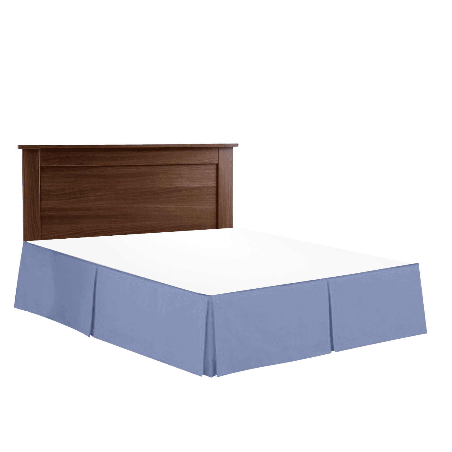 14" Tailored Pleated Bed Skirt Dust Ruffle, Cal King, Steel Blue, by Clara Clark