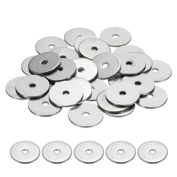 M4 Flat Washer for Screw, 30Pcs 304 Stainless Steel Washers 4MM ID x 25MM OD x 2MM Thick(Silver Tone)