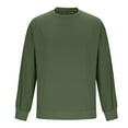 thumbnail image 4 of Fewfanhot Men Shirts Basic Solid Color Sweatshirts Long Sleeve Round Neck Relaxed Fit Tops with Hem, 4 of 5